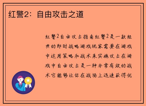 红警2：自由攻击之道